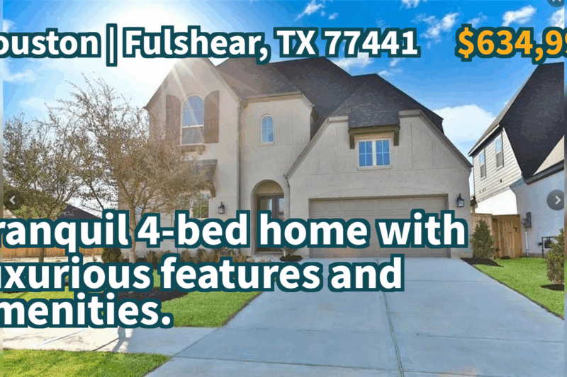 Fulshear, TX 77441 | $634,999 | 3,329 Sqft, 4 beds, 4 full and 1 half baths, Single-Family | Tranquil 4-bed home with luxurious features and amenities.