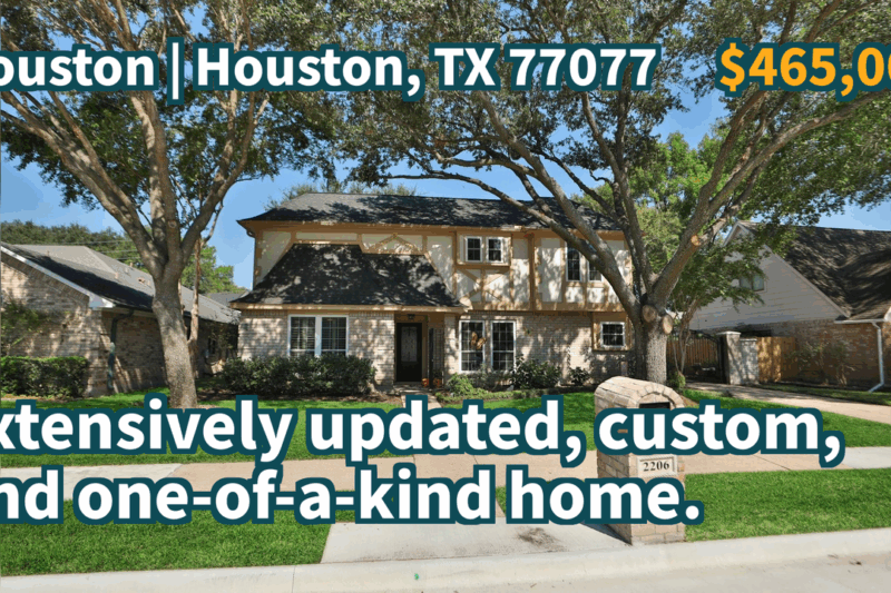 Houston, TX 77077 | $465,000 | 2,202 Sqft, 3 beds, 2 full and 1 half baths, Single-Family | Extensively updated, custom, and one-of-a-kind home.
