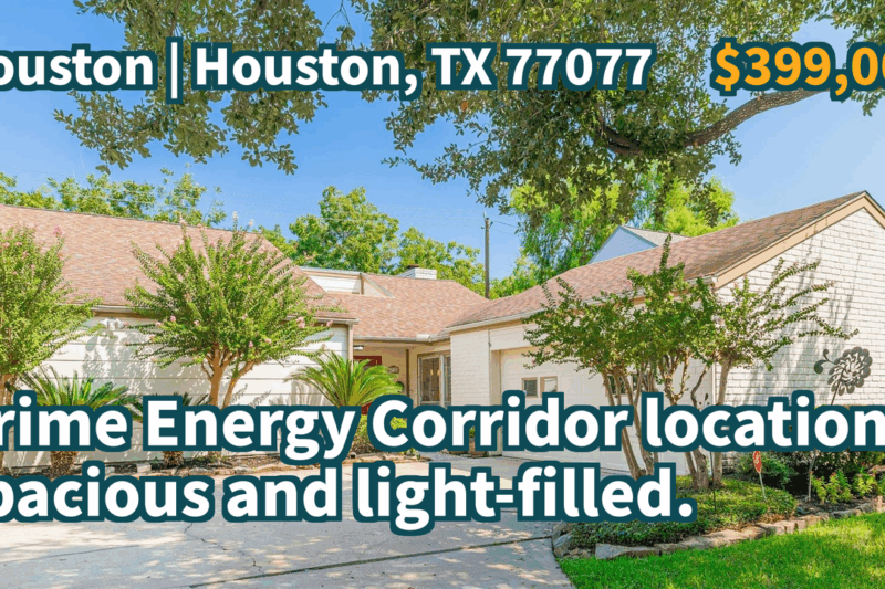 Houston, TX 77077 | $399,000 | 2,286 Sqft, 4 beds, 2 full baths, Single-Family | Prime Energy Corridor location, spacious and light-filled.