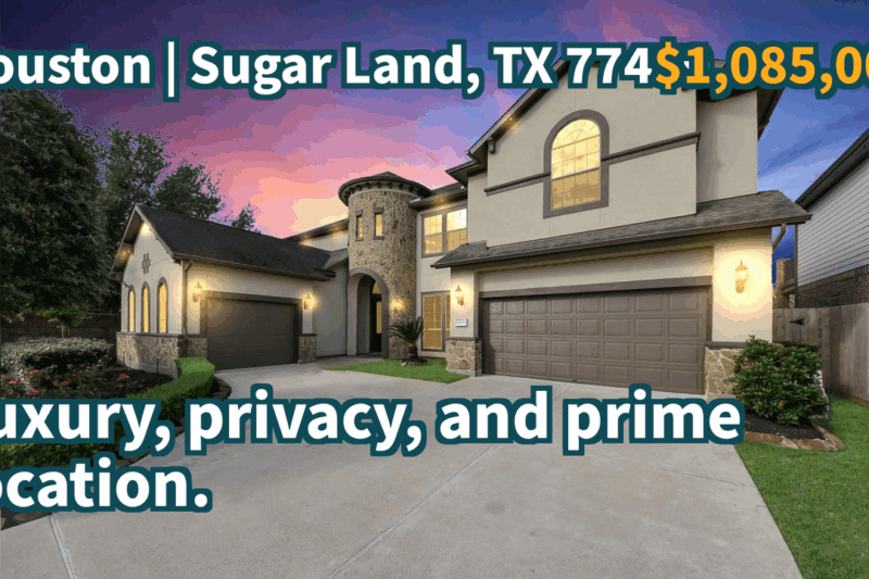 Sugar Land, TX 77479 | $1,085,000 | 4,872 Sqft, 4 beds, 3 full and 1 half baths, Single-Family | Luxury, privacy, and prime location.