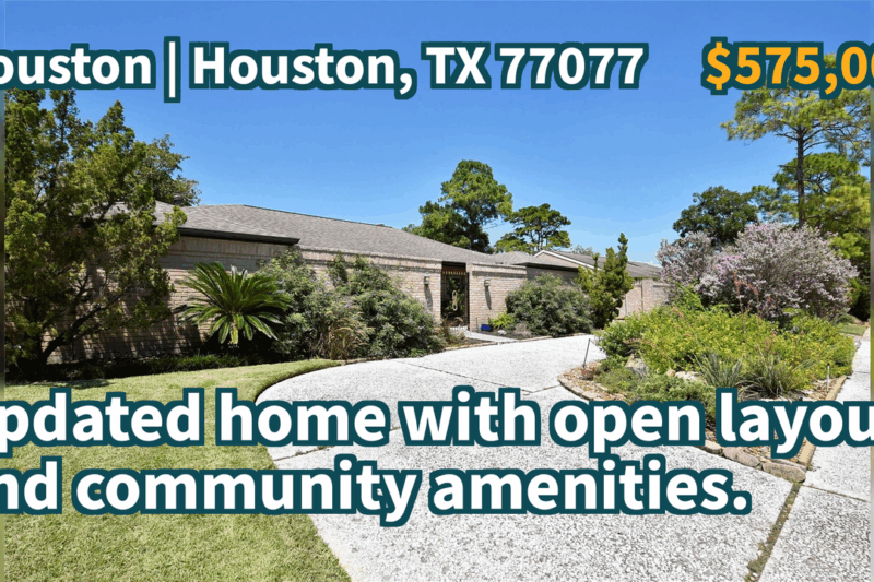 Houston, TX 77077 | $575,000 | 2,932 Sqft, 3 beds, 2 full baths, Single-Family | Updated home with open layout and community amenities.