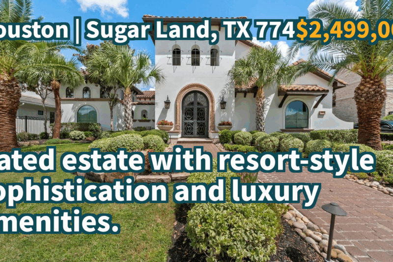 Sugar Land, TX 77479 | $2,499,000 | 5,848 Sqft, 5 beds, 5 full and 1 half baths, Single-Family | Gated estate with resort-style sophistication and luxury amenities.