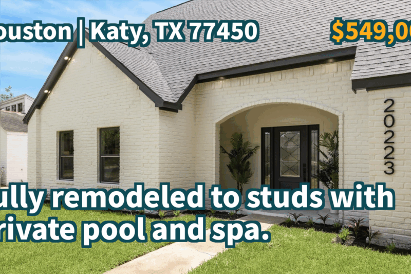 Katy, TX 77450 | $549,000 | 2,579 Sqft, 4 beds, 3 full and 1 half baths, Single-Family | Fully remodeled to studs with private pool and spa.