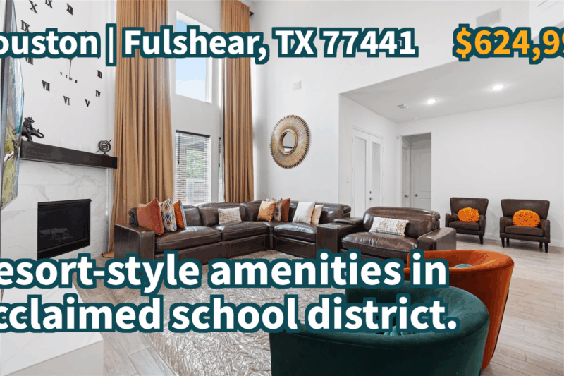 Fulshear, TX 77441 | $624,990 | 3,524 Sqft, 4 beds, 4 full and 1 half baths, Single-Family | Resort-style amenities in acclaimed school district.