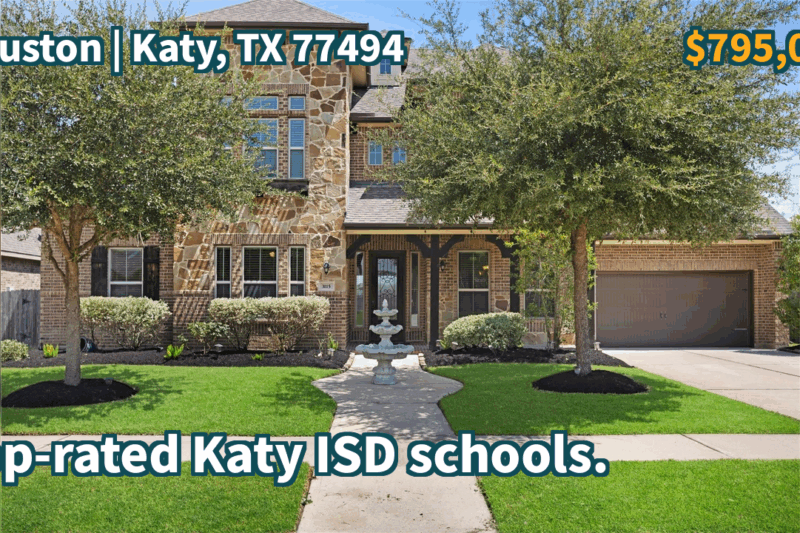 Katy, TX 77494 | $795,000 | 4,929 Sqft, 5 beds, 4 full and 1 half baths, Single-Family | Top-rated Katy ISD schools.