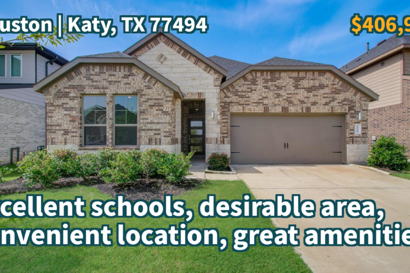 Katy, TX 77494 | $406,999 | 2,249 Sqft, 4 beds, 2 full and 1 half baths, Single-Family | Excellent schools, desirable area, convenient location, great amenities.