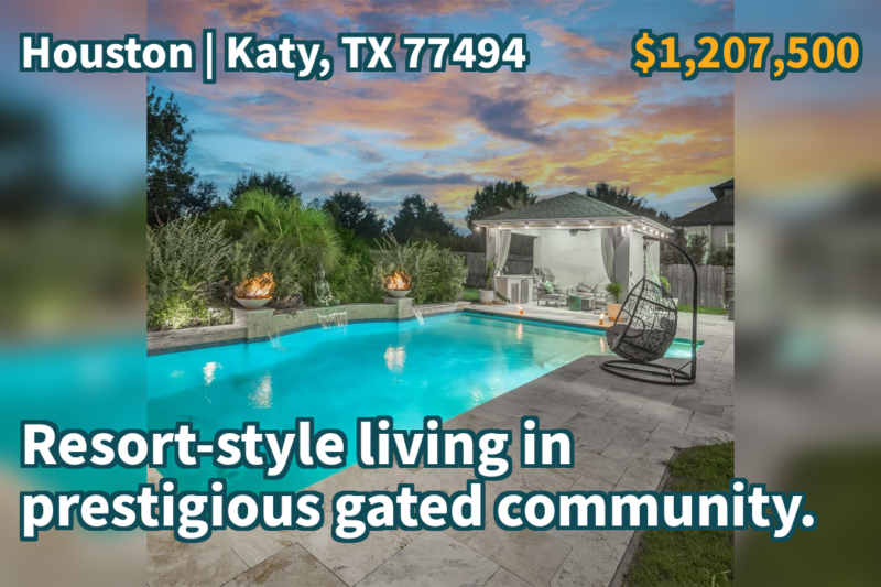 Katy, TX 77494 | $1,207,500 | 4,241 Sqft, 5 beds, 5 full and 1 half baths, Single-Family | Resort-style living in prestigious gated community.