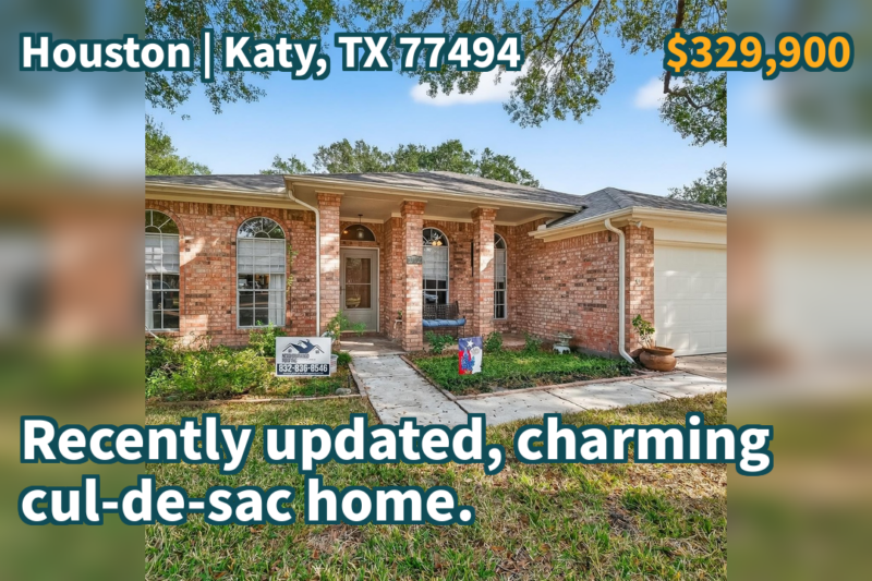 Katy, TX 77494 | $329,900 | 2,005 Sqft, 3 beds, 2 full baths, Single-Family | Recently updated, charming cul-de-sac home.