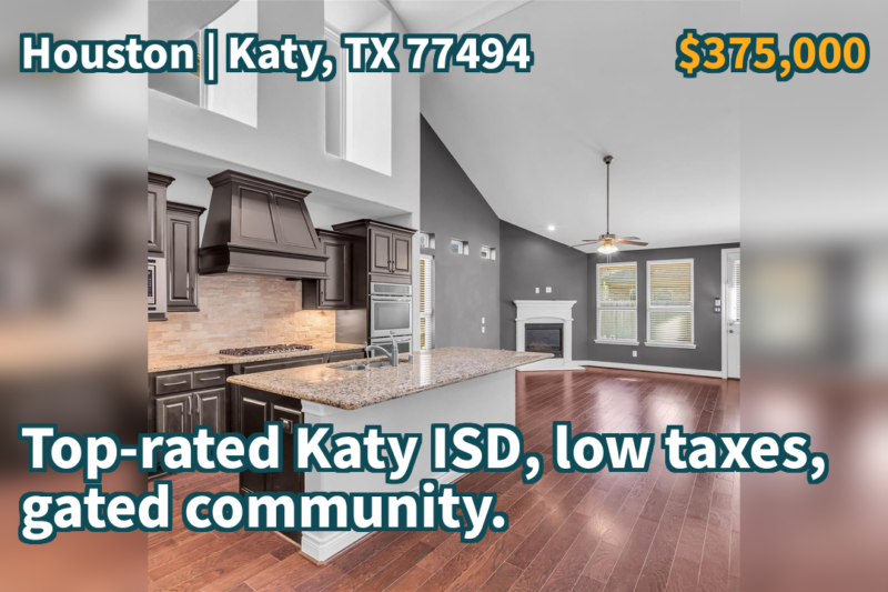 Katy, TX 77494 | $375,000 | 3,058 Sqft, 3 beds, 3 full baths, Townhouse | Top-rated Katy ISD, low taxes, gated community.