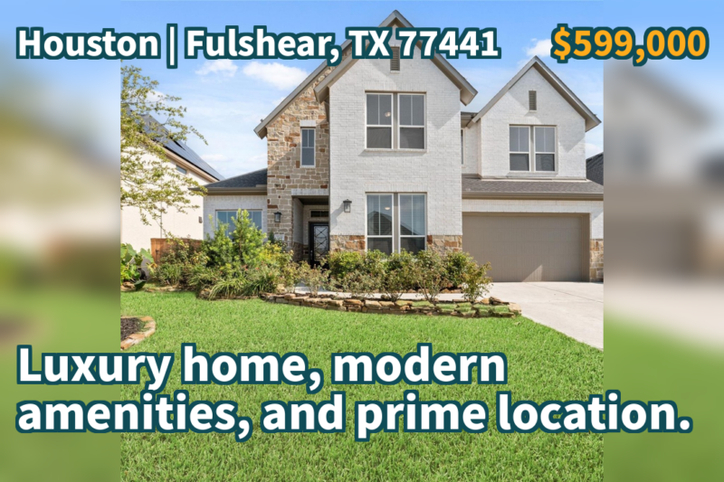 Fulshear, TX 77441 | $599,000 | 3,962 Sqft, 5 beds, 4 full and 1 half baths, Single-Family | Luxury home, modern amenities, and prime location.