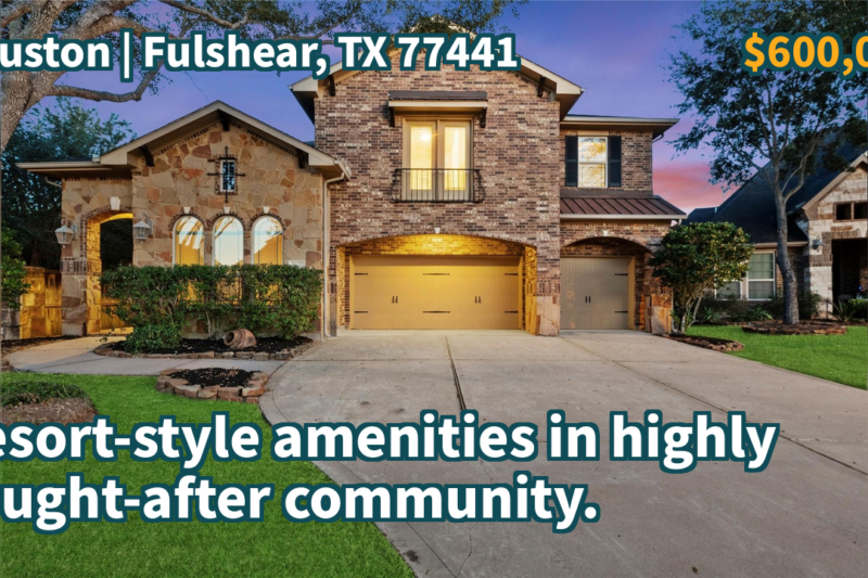 Fulshear, TX 77441 | $600,000 | 3,420 Sqft, 4 beds, 3 full and 1 half baths, Single-Family | Resort-style amenities in highly sought-after community.