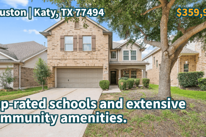Katy, TX 77494 | $359,900 | 2,509 Sqft, 4 beds, 2 full and 1 half baths, Single-Family | Top-rated schools and extensive community amenities.