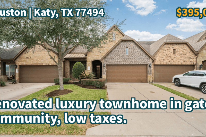 Katy, TX 77494 | $395,000 | 2,779 Sqft, 3 beds, 3 full baths, Townhouse | Renovated luxury townhome in gated community, low taxes.