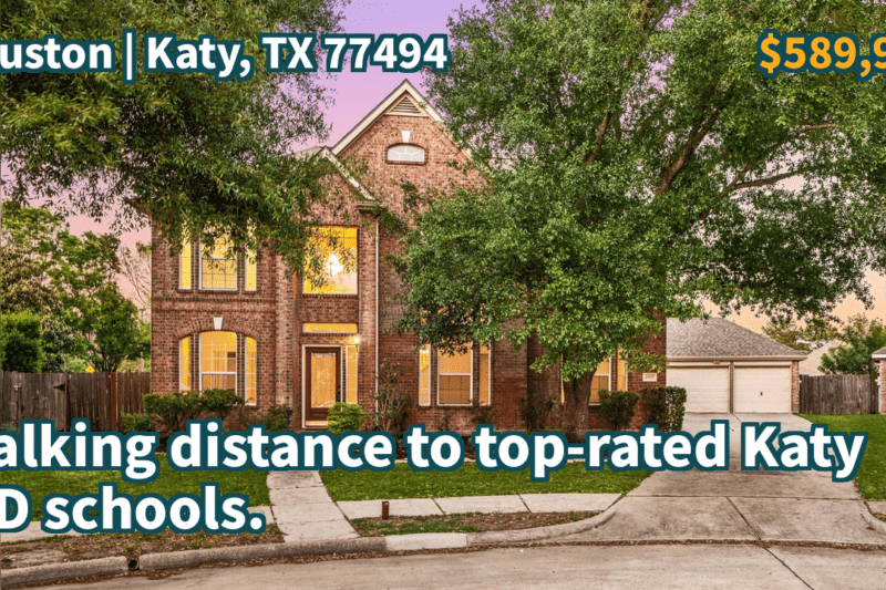 Katy, TX 77494 | $589,900 | 4,150 Sqft, 6 beds, 4 full baths, Single-Family | Walking distance to top-rated Katy ISD schools.